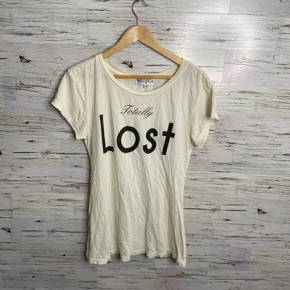 WILDFOX Totally Lost T-Shirt = You Find Your SELF Graphic Statement Tee Boho Top - Picture 2 of 10
